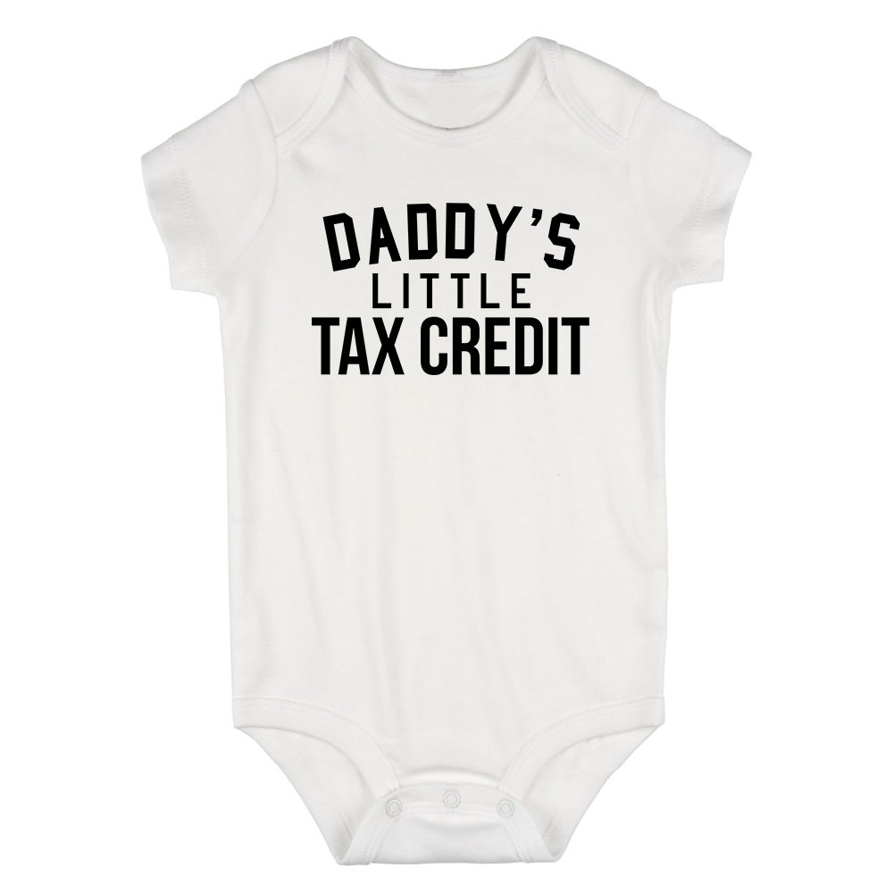 Daddys Little Tax Credit Funny Babyshower Infant Baby Boys Bodysuit White