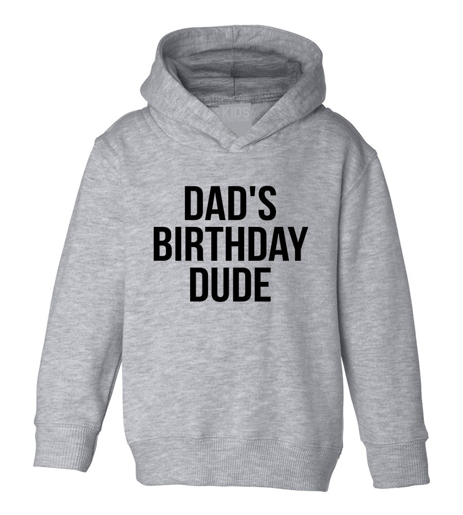 Dads Birthday Dude Toddler Boys Pullover Hoodie Grey