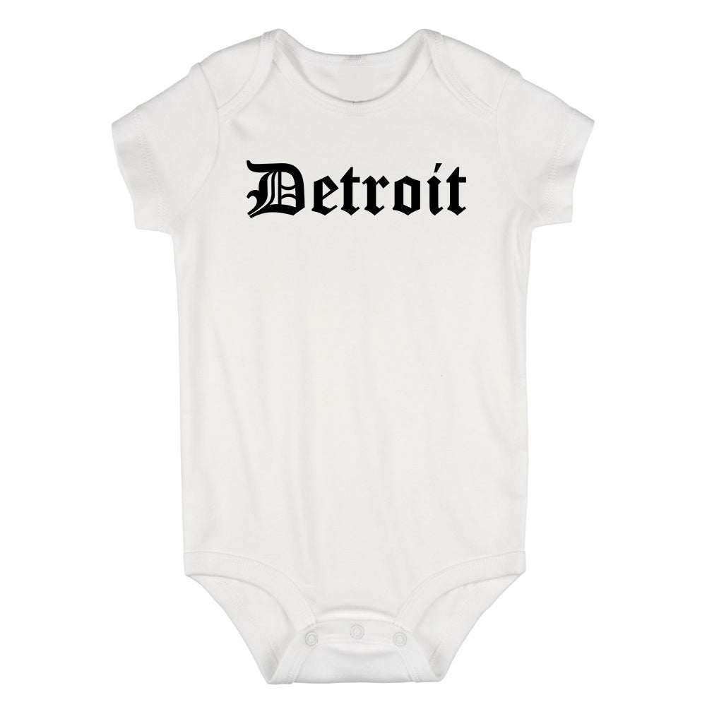 Detroit Old English Michigan Infant Baby Boys Bodysuit White