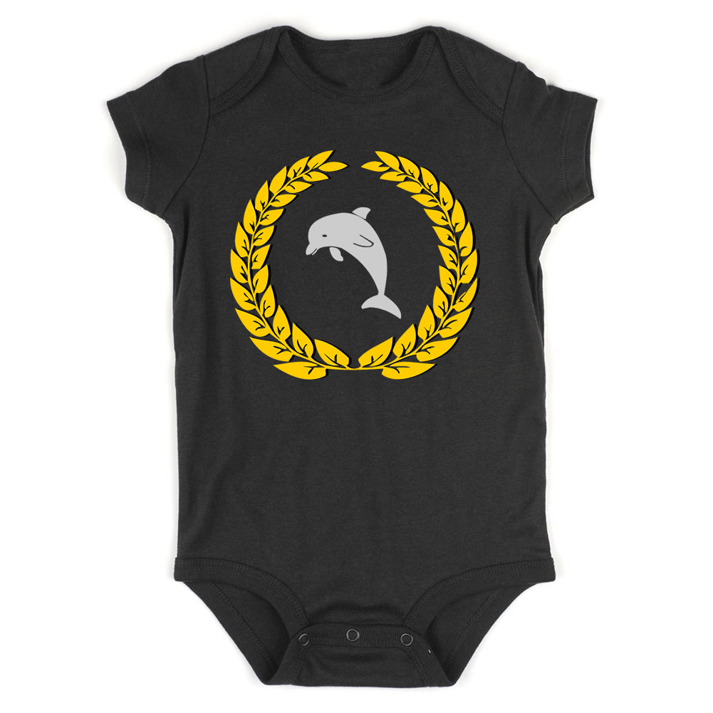 Dolphin Emblem Infant Baby Boys Bodysuit Black