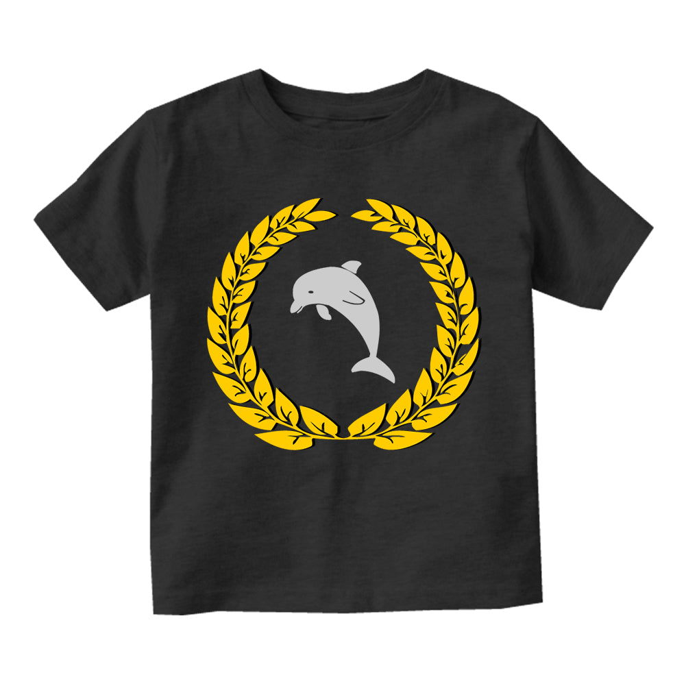 Dolphin Emblem Toddler Boys Short Sleeve T-Shirt Black