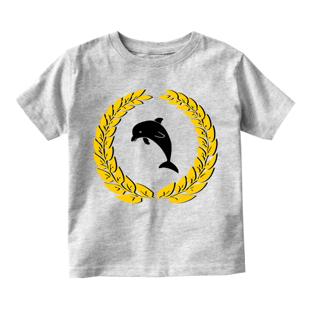 Dolphin Emblem Toddler Boys Short Sleeve T-Shirt Grey