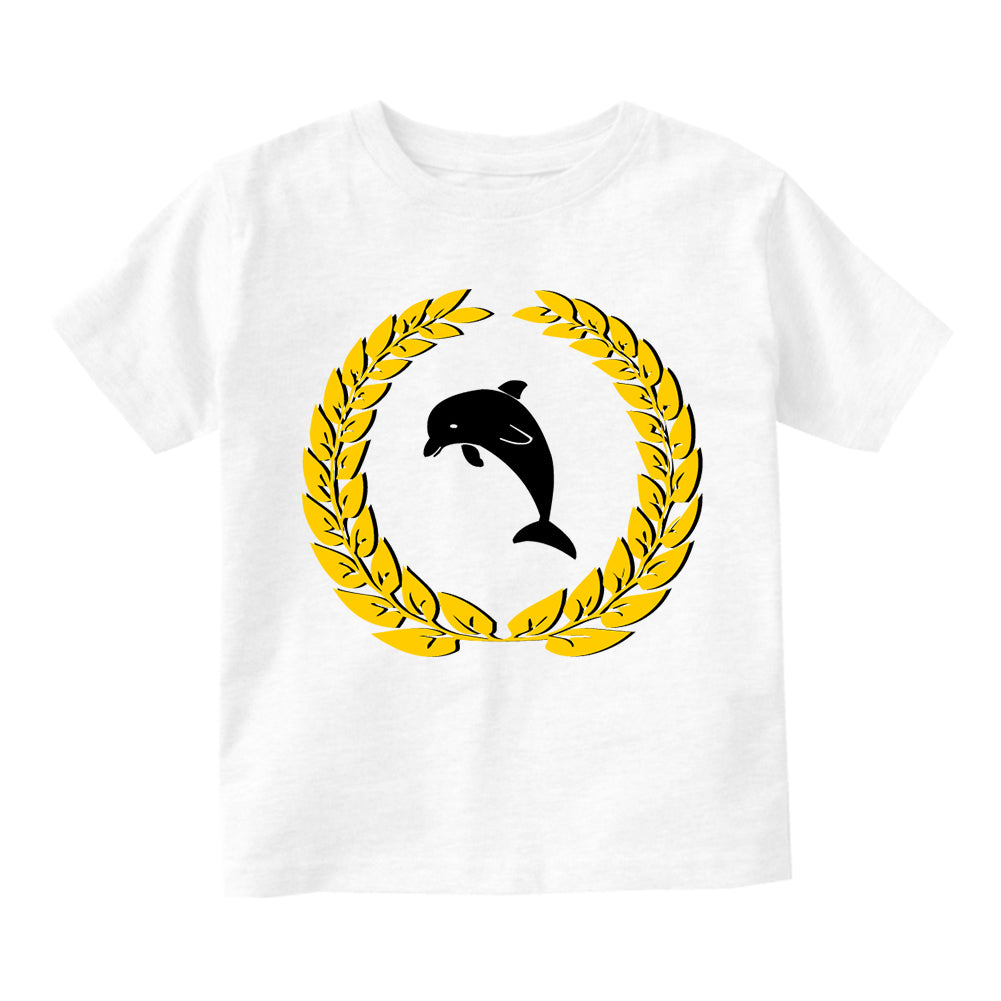Dolphin Emblem Toddler Boys Short Sleeve T-Shirt White