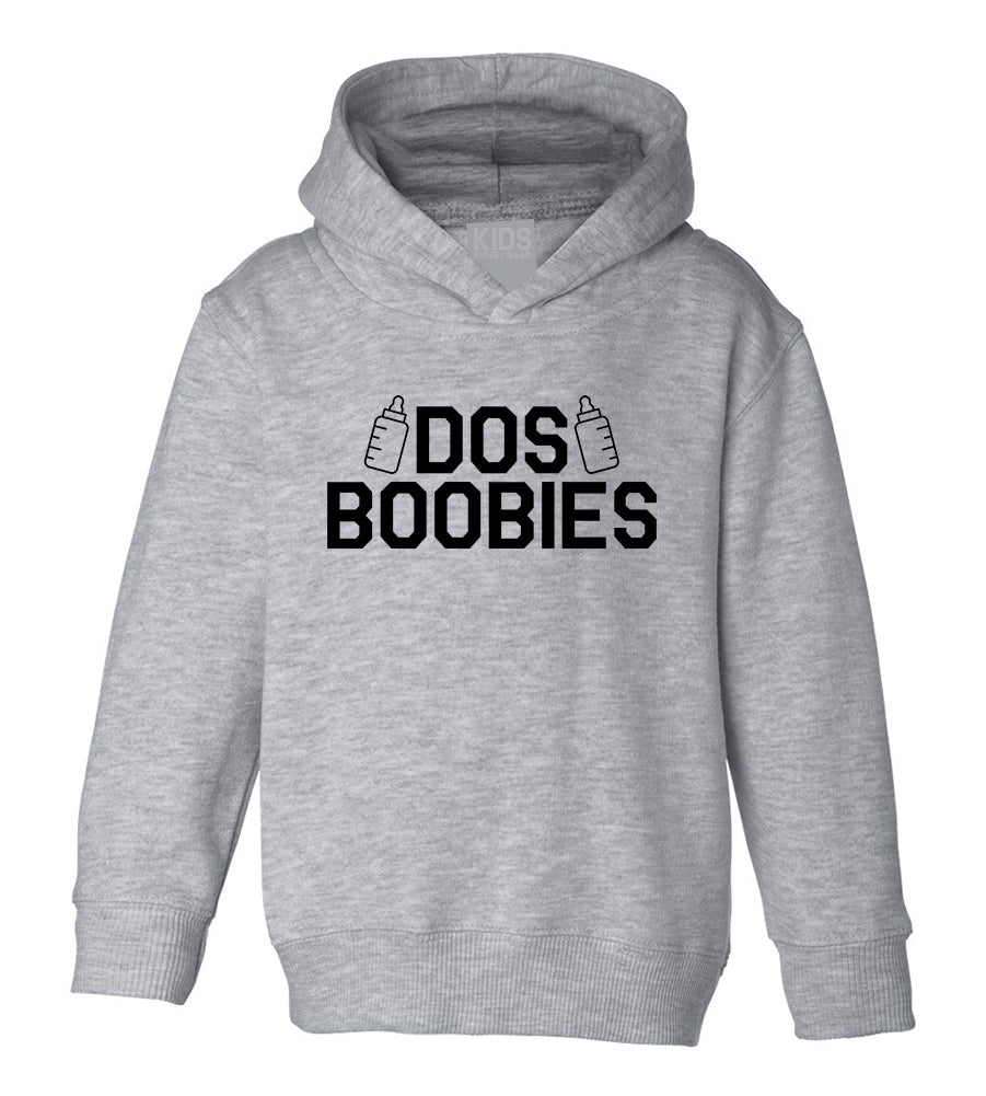 Dos Boobies Milk Toddler Boys Pullover Hoodie Grey
