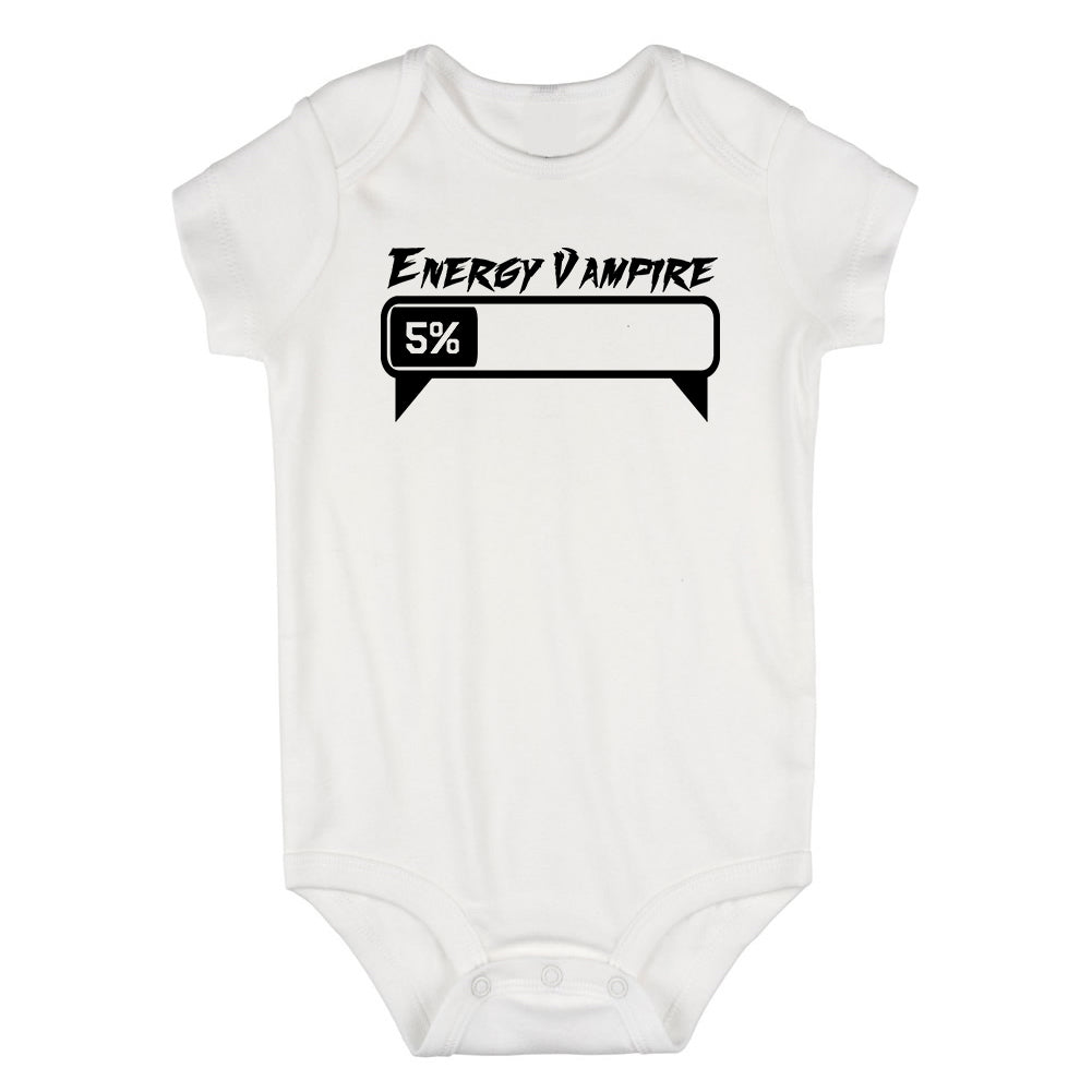 Energy Vampire Fangs Infant Baby Boys Bodysuit White