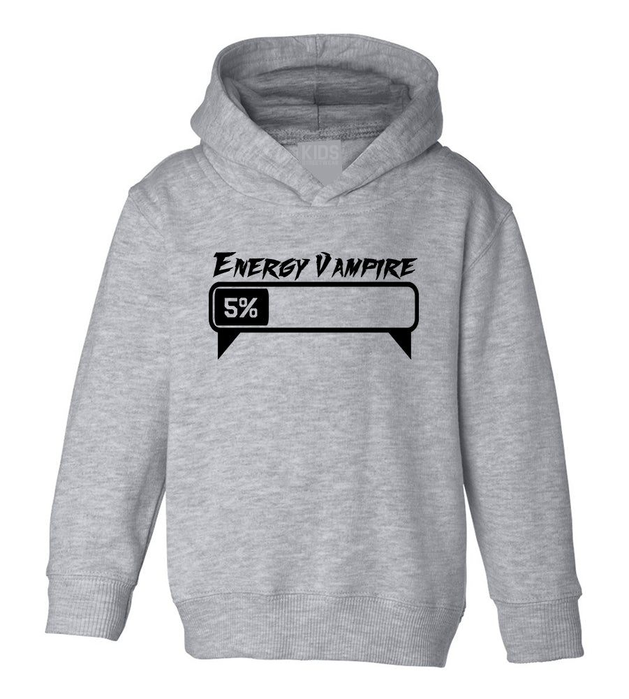 Energy Vampire Fangs Toddler Boys Pullover Hoodie Grey