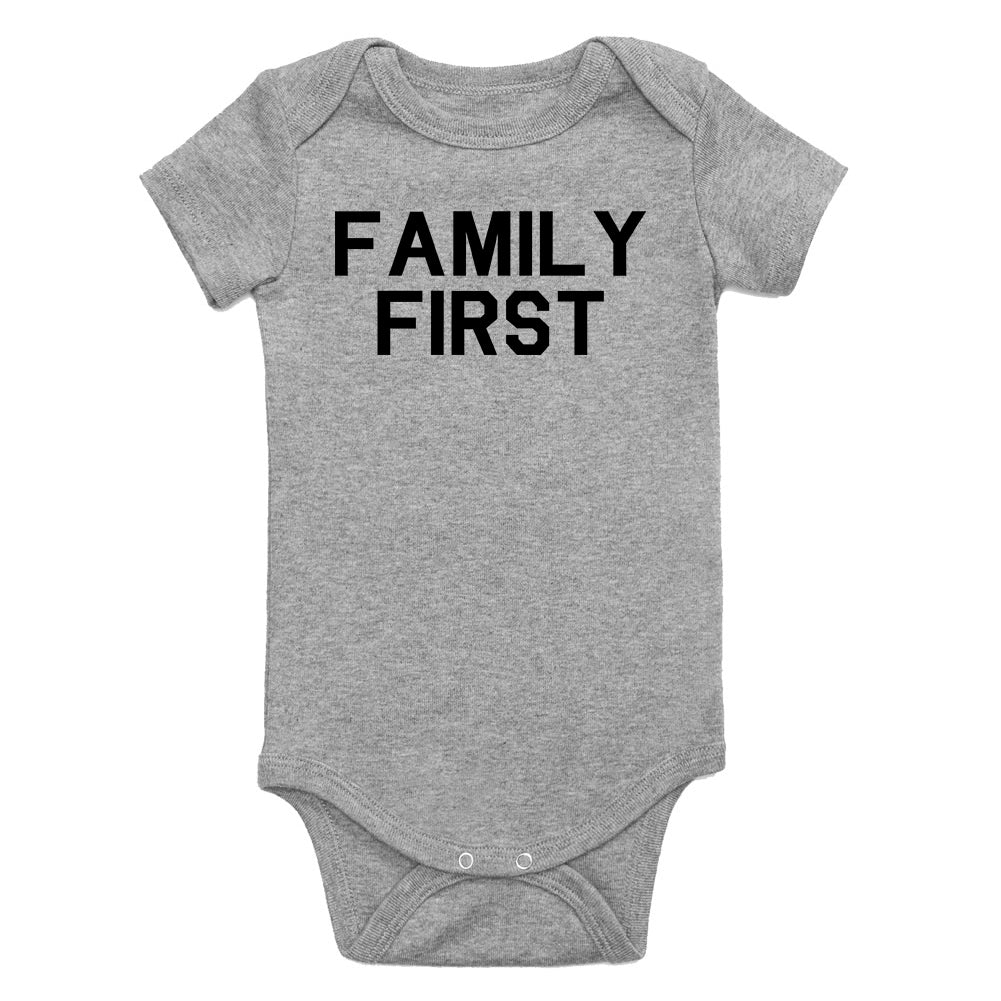 Family First Infant Baby Boys Bodysuit Grey