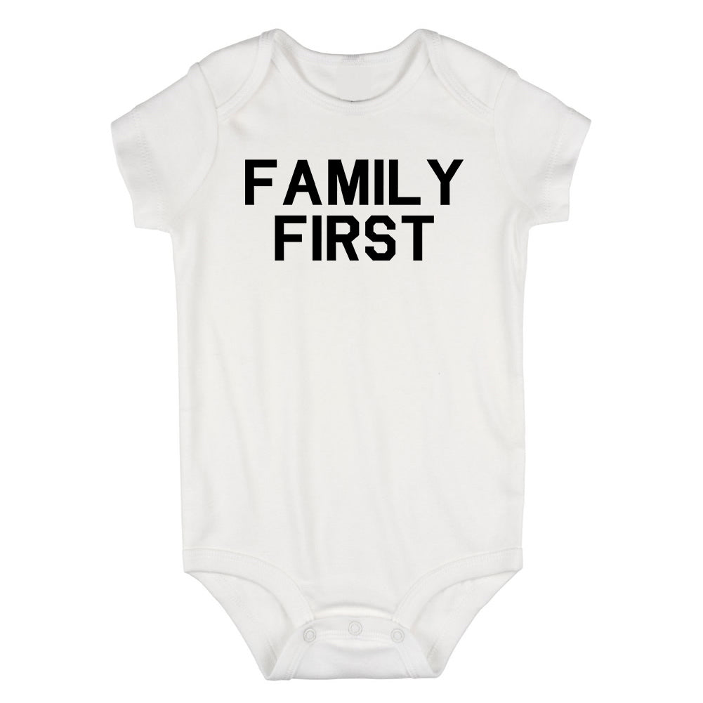 Family First Infant Baby Boys Bodysuit White
