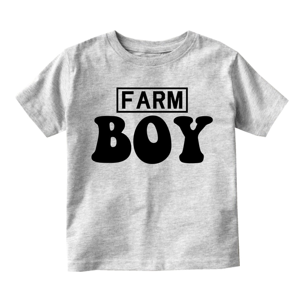 Farm Boy Country Toddler Boys Short Sleeve T-Shirt Grey