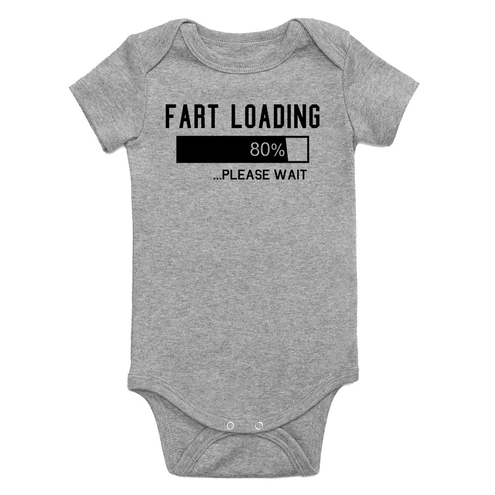 Fart Loading Please Wait Infant Baby Boys Bodysuit Grey