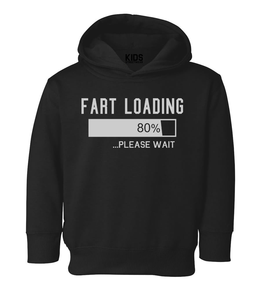 Fart Loading Please Wait Toddler Boys Pullover Hoodie Black