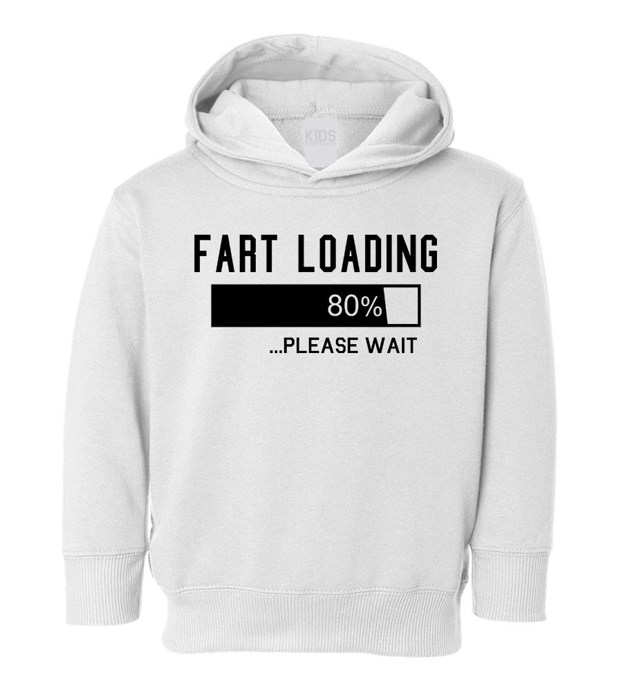 Fart Loading Please Wait Toddler Boys Pullover Hoodie White