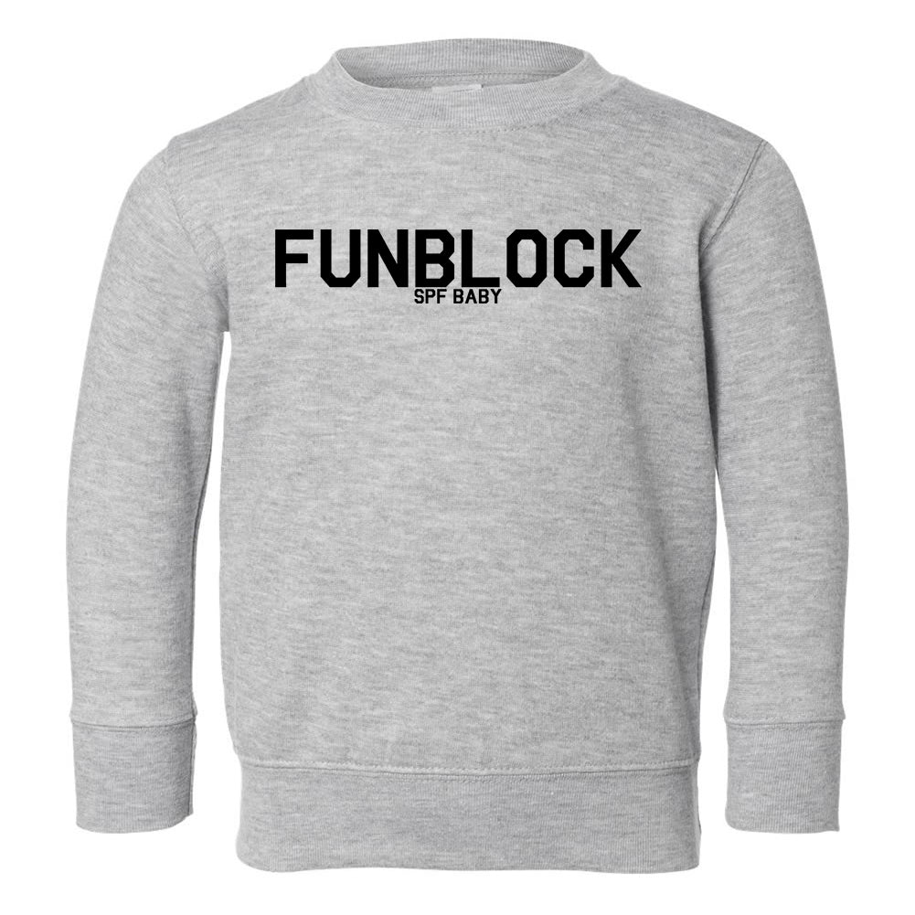 Funblock SPF Baby Toddler Boys Crewneck Sweatshirt Grey