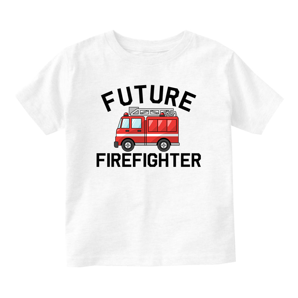 Future Firefighter Firetruck Baby Toddler Short Sleeve T-Shirt White
