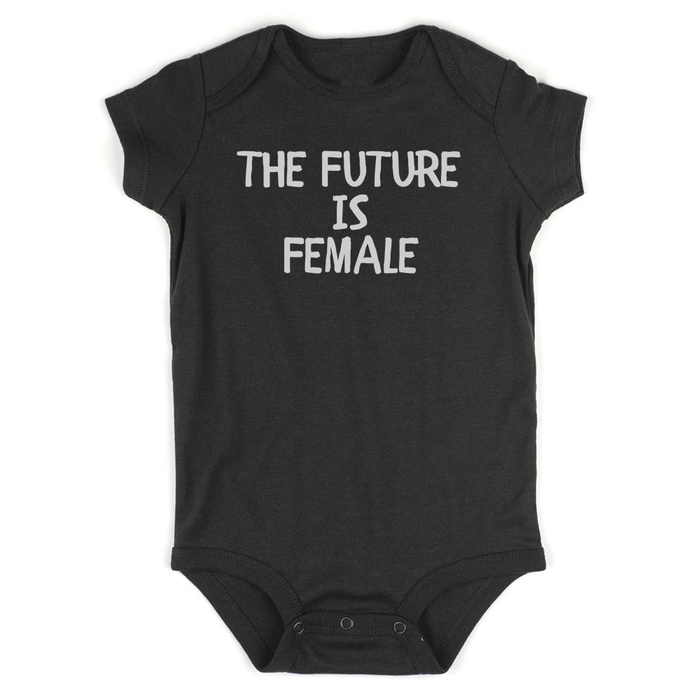 Future Is Female Feminism Baby Bodysuit One Piece Black