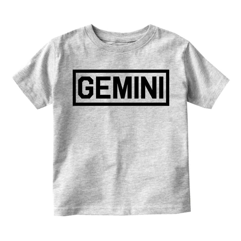 Gemini Horoscope Sign Toddler Boys Short Sleeve T-Shirt Grey