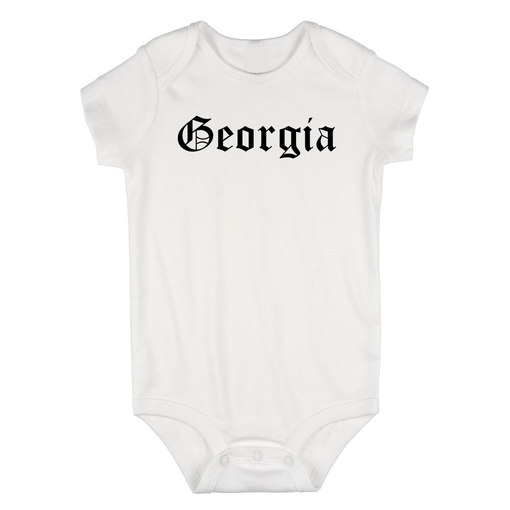 Georgia State Old English Infant Baby Boys Bodysuit White