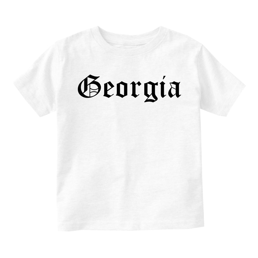 Georgia State Old English Infant Baby Boys Short Sleeve T-Shirt White