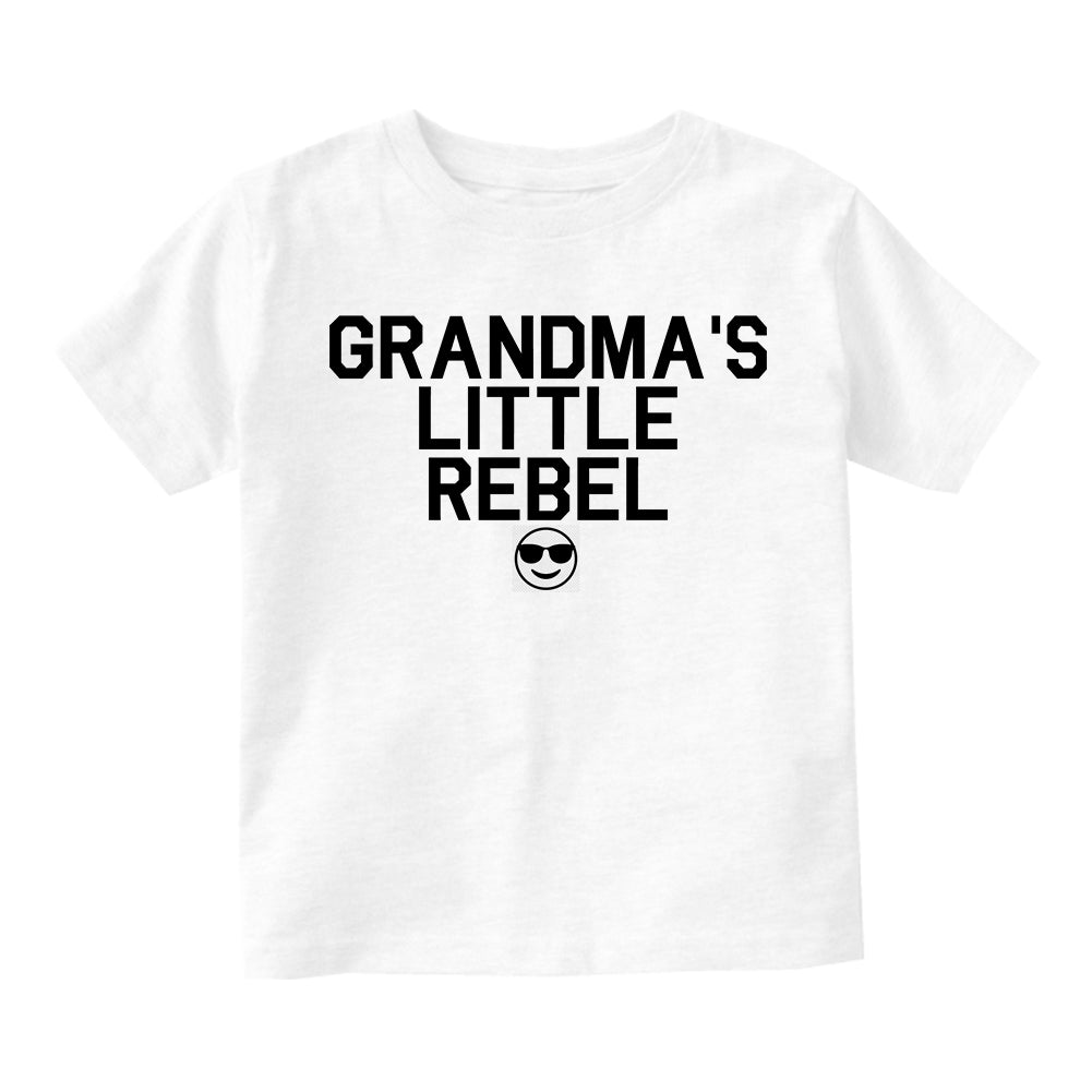 Grandmas Little Rebel Emoji Infant Baby Boys Short Sleeve T-Shirt White