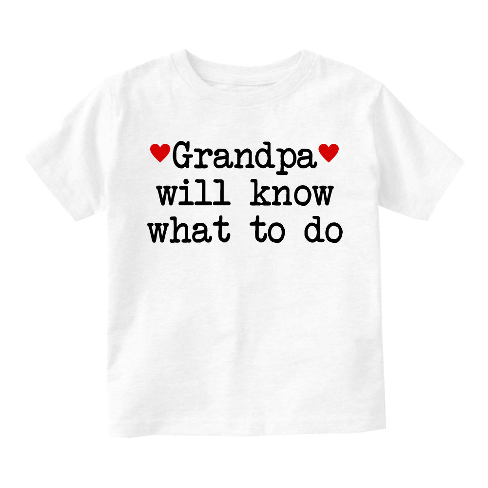 Grandpa Will Know What To Do Heart Infant Baby Boys Short Sleeve T-Shirt White