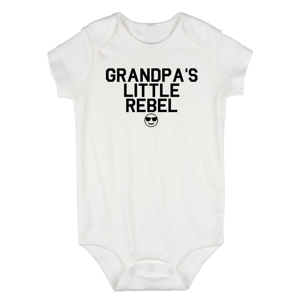 Grandpas Little Rebel Emoji Infant Baby Boys Bodysuit White