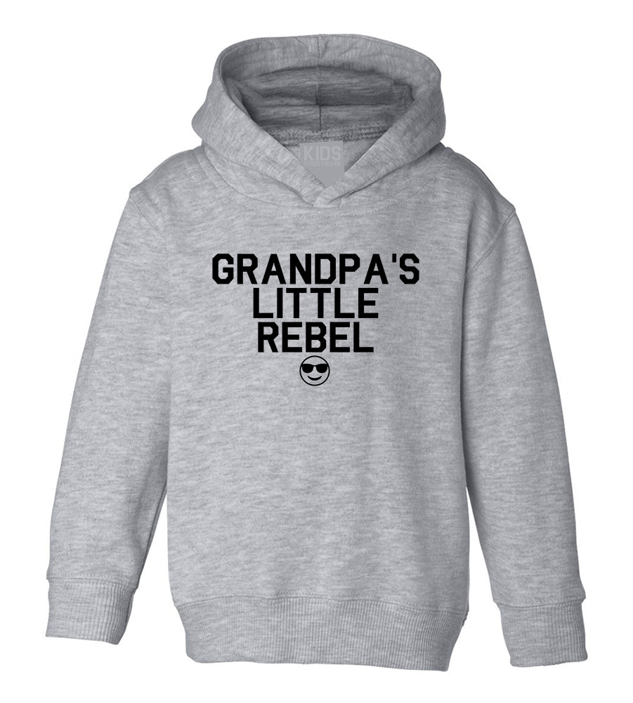 Grandpas Little Rebel Emoji Toddler Boys Pullover Hoodie Grey
