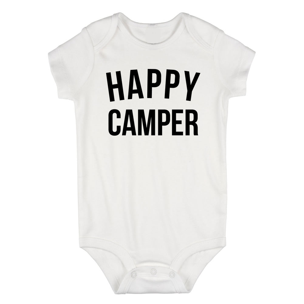 Happy Camper Camping Infant Baby Boys Bodysuit White