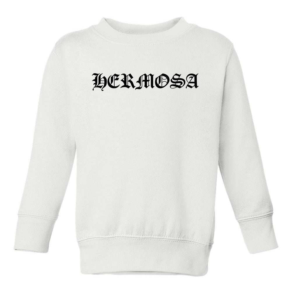 Hermosa Goth Toddler Girls Crewneck Sweatshirt White