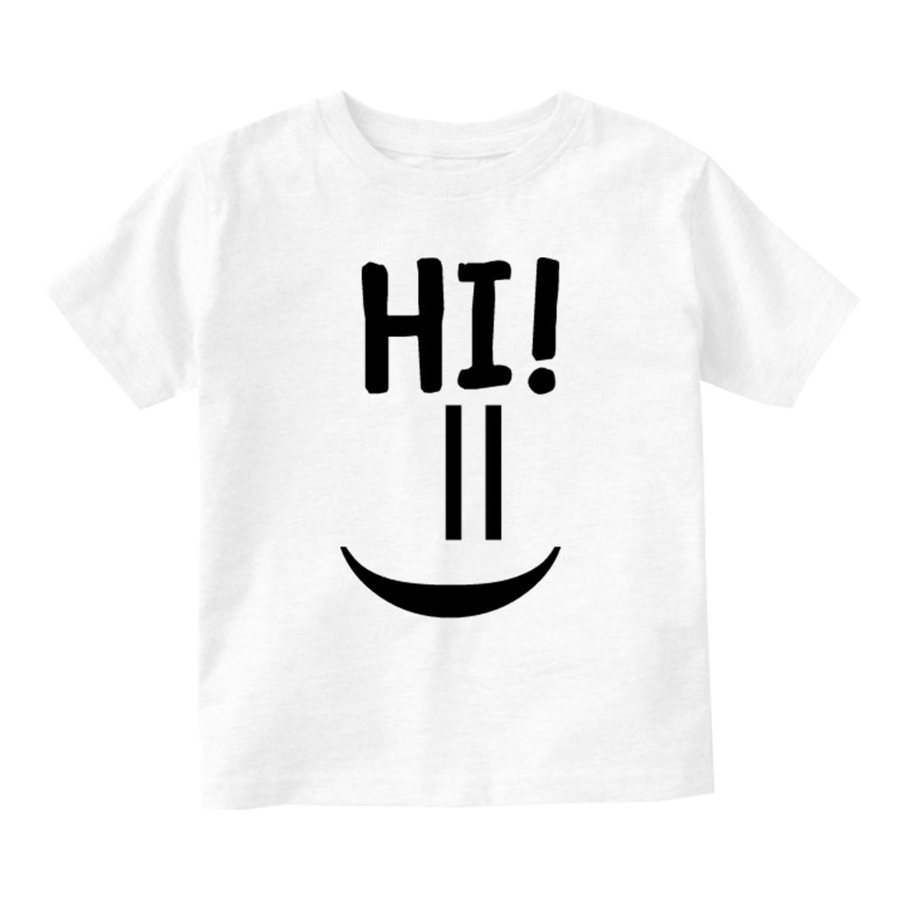 Hi Smiley Emoticon Cute Baby Infant Short Sleeve T-Shirt White