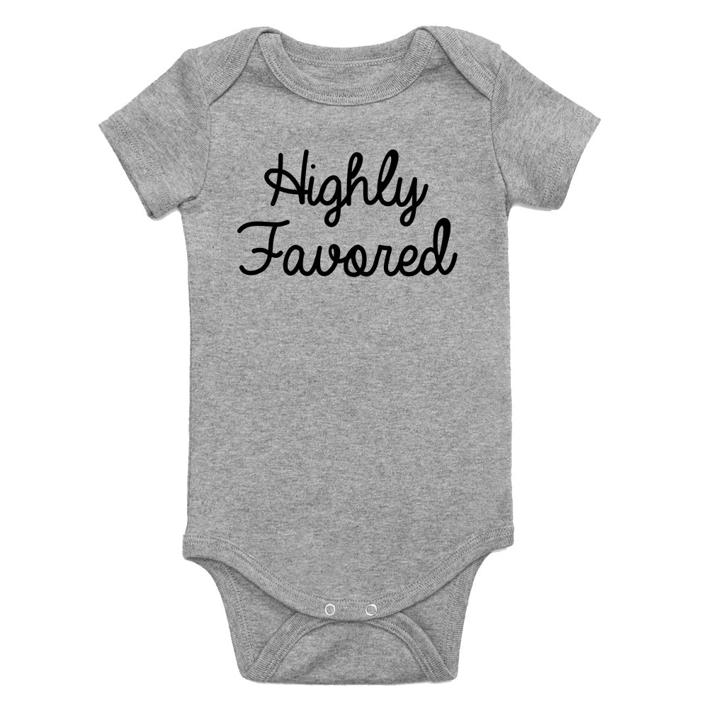 Highly Favored Infant Baby Boys Bodysuit Grey