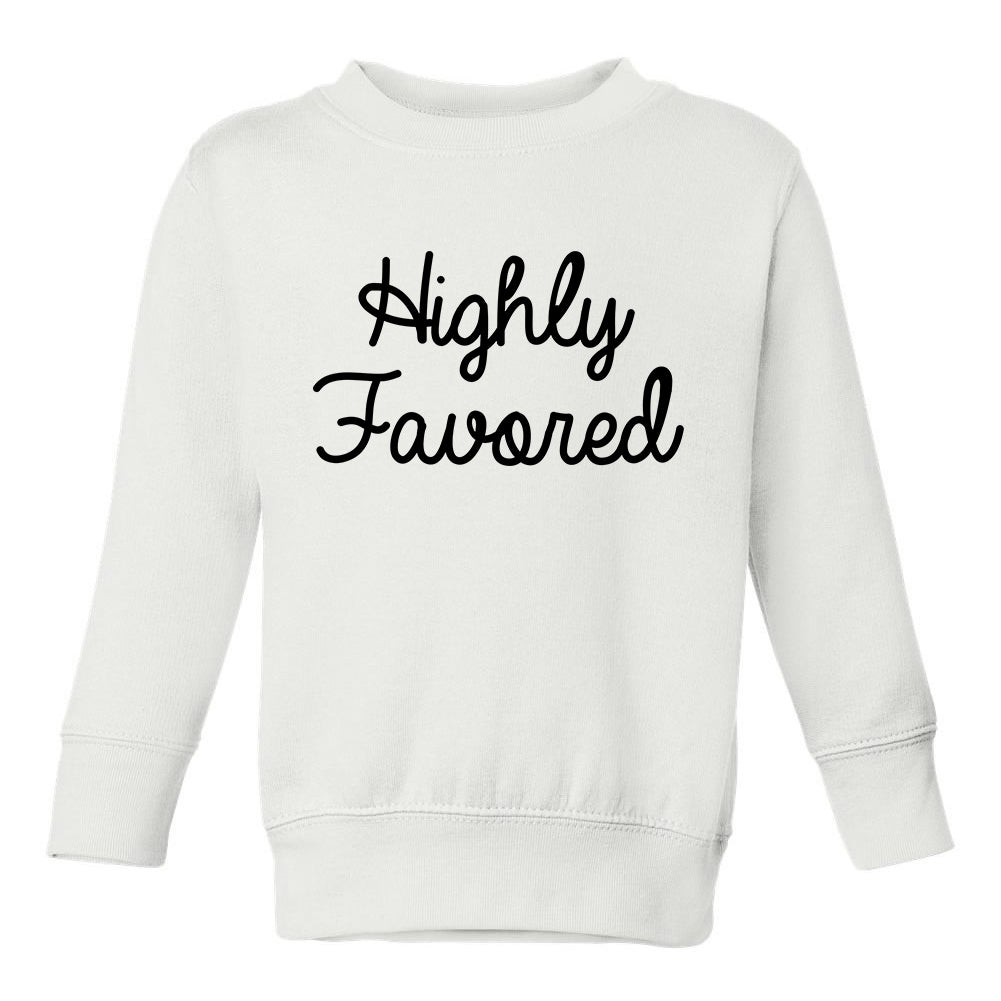 Highly Favored Toddler Boys Crewneck Sweatshirt White