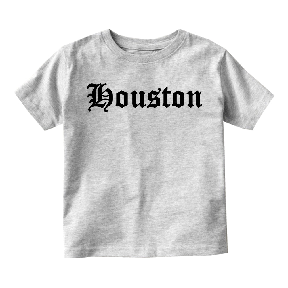 Houston Texas TX Old English Toddler Boys Short Sleeve T-Shirt Grey