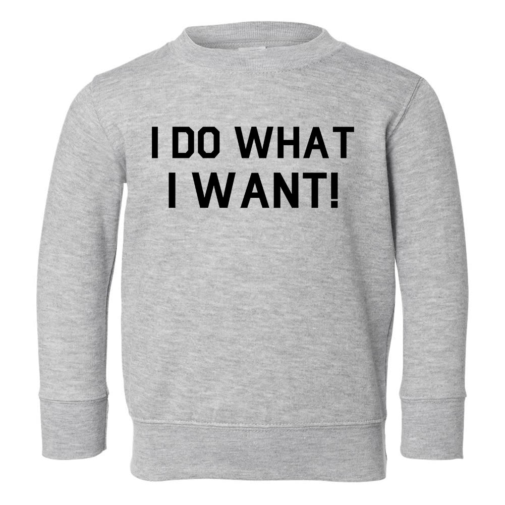 I Do What I Want Toddler Boys Crewneck Sweatshirt Grey