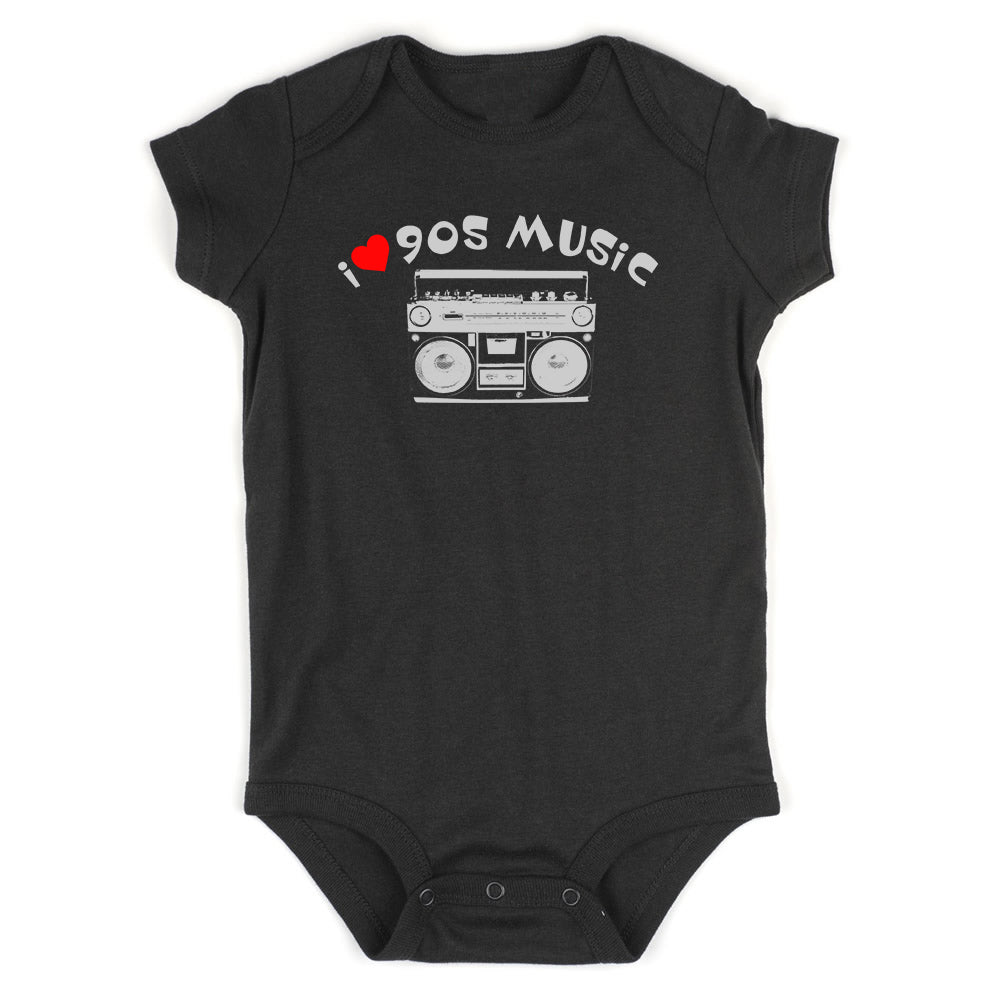 I LOVE 90S MUSIC Baby Bodysuit One Piece Black