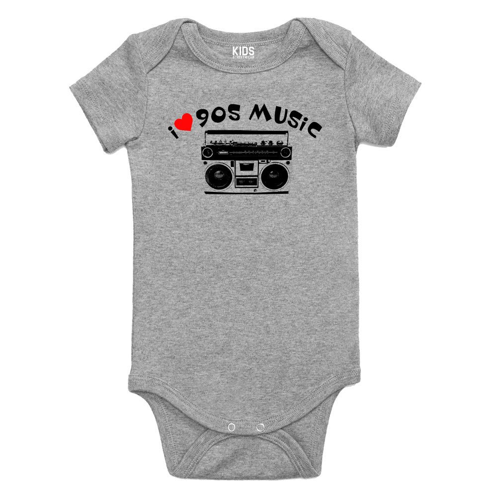 I LOVE 90S MUSIC Baby Bodysuit One Piece Grey