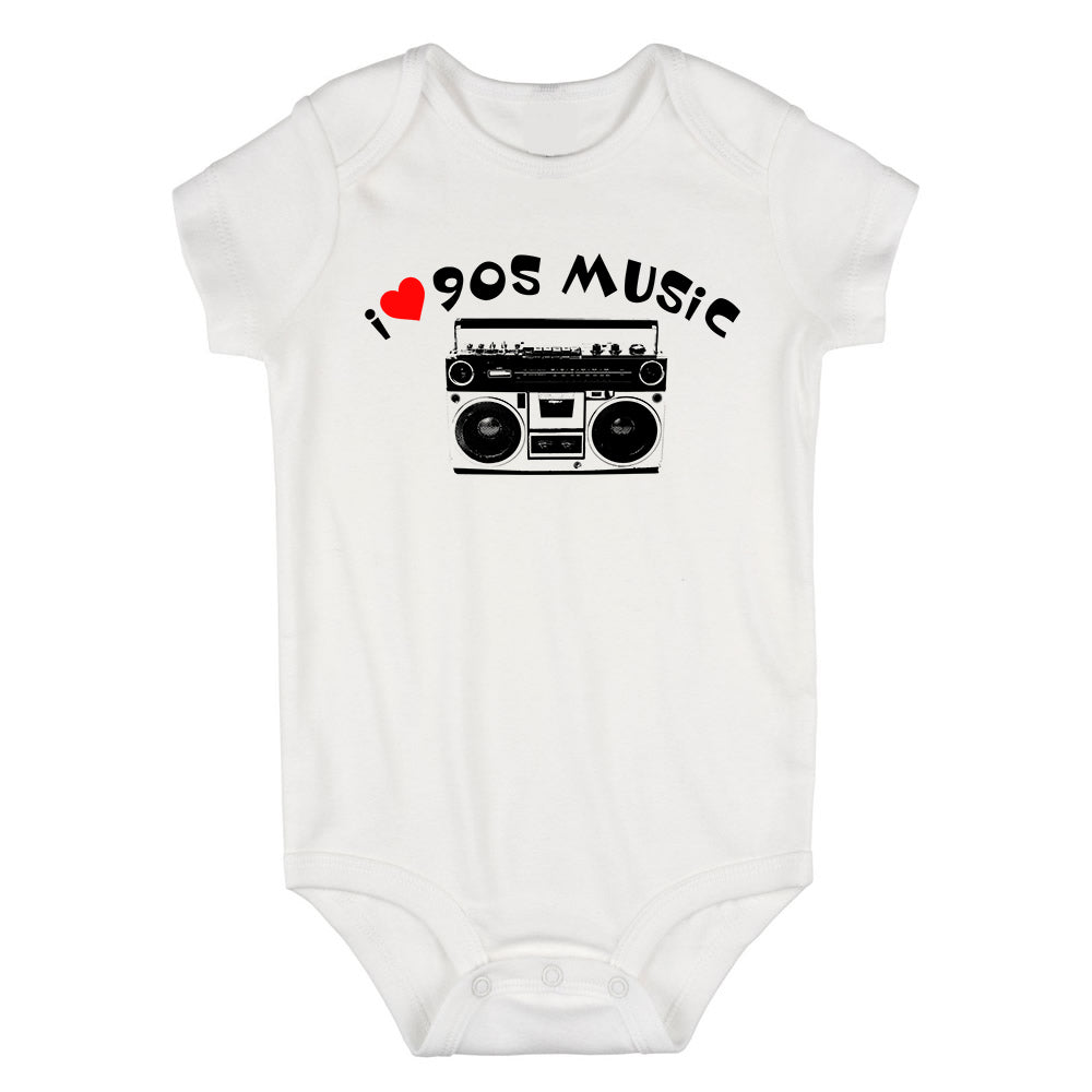 I LOVE 90S MUSIC Baby Bodysuit One Piece White