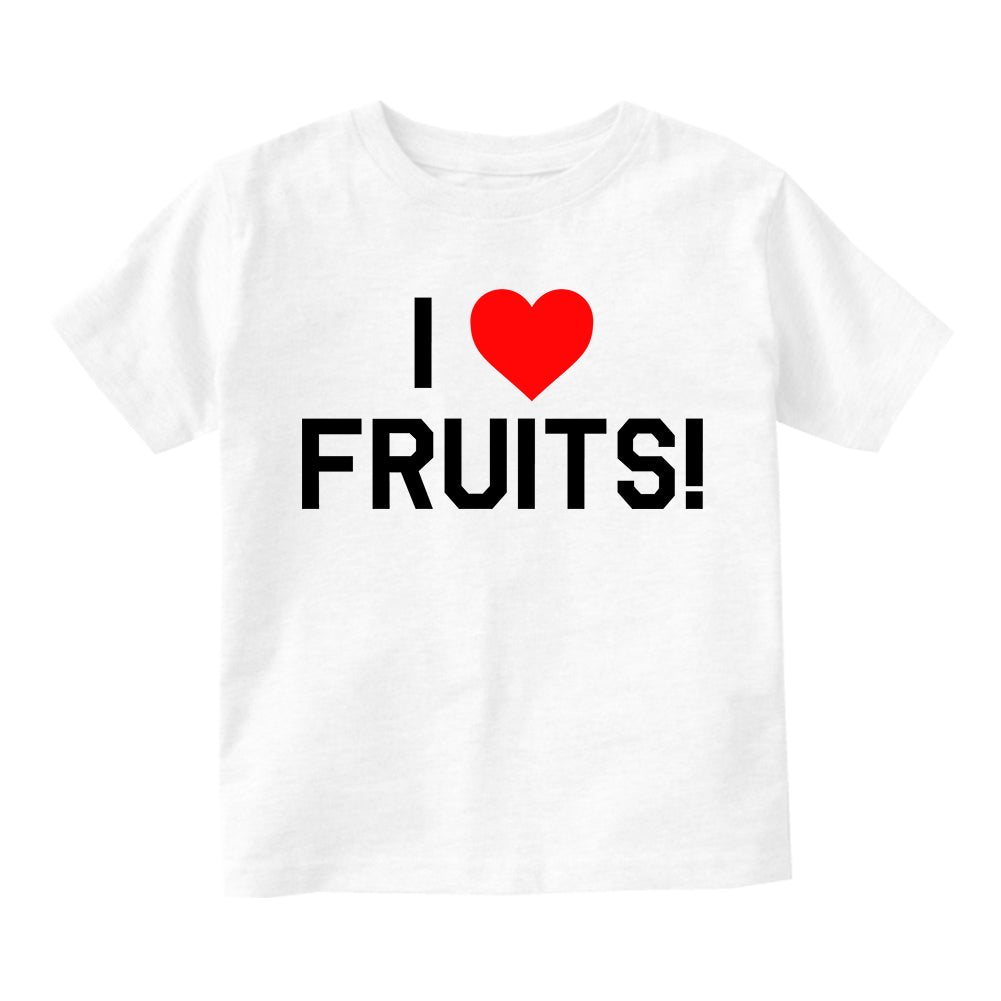 I Love Fruits Red Heart Infant Baby Boys Short Sleeve T-Shirt White