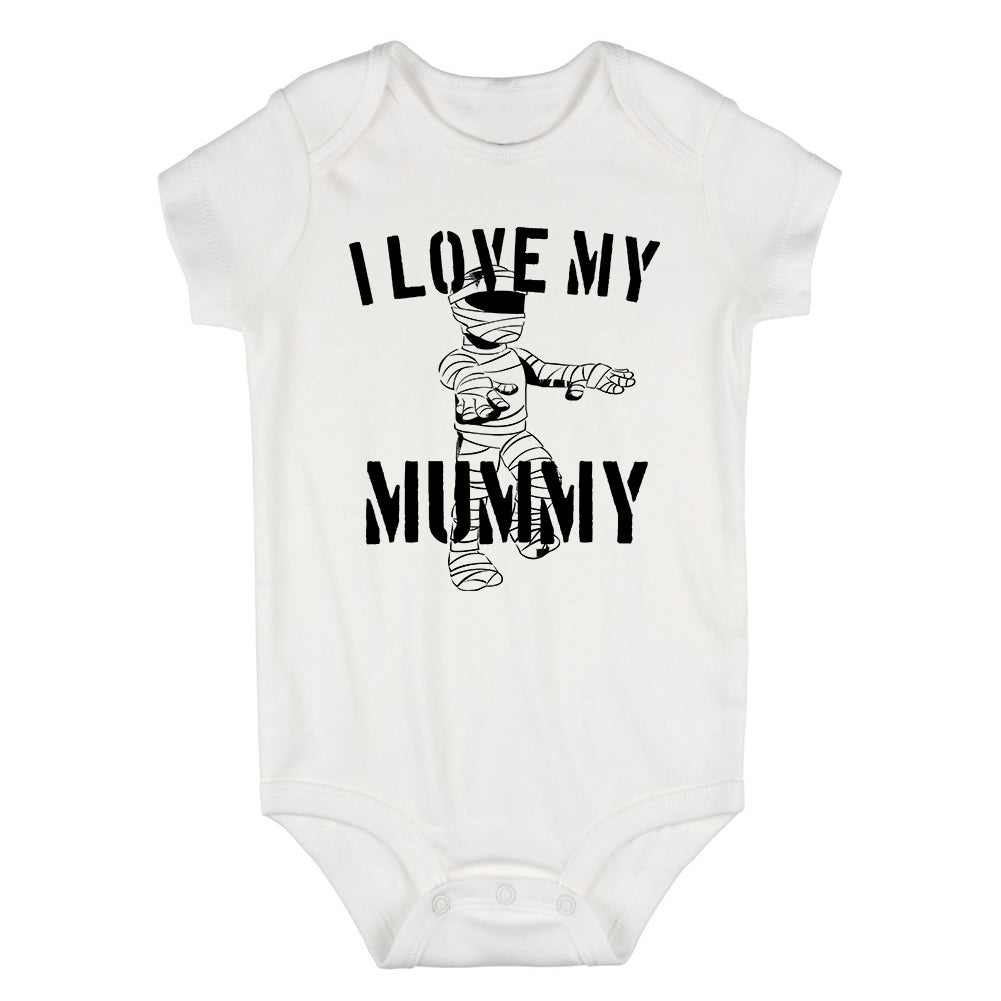 I Love My Mummy Halloween Infant Baby Boys Bodysuit White