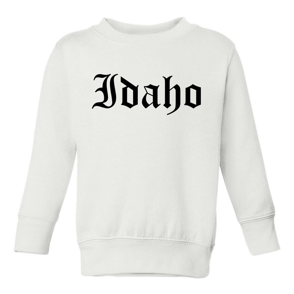 Idaho State Old English Toddler Boys Crewneck Sweatshirt White
