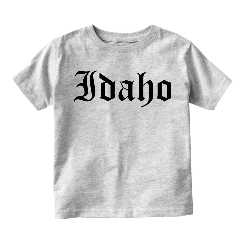 Idaho State Old English Toddler Boys Short Sleeve T-Shirt Grey