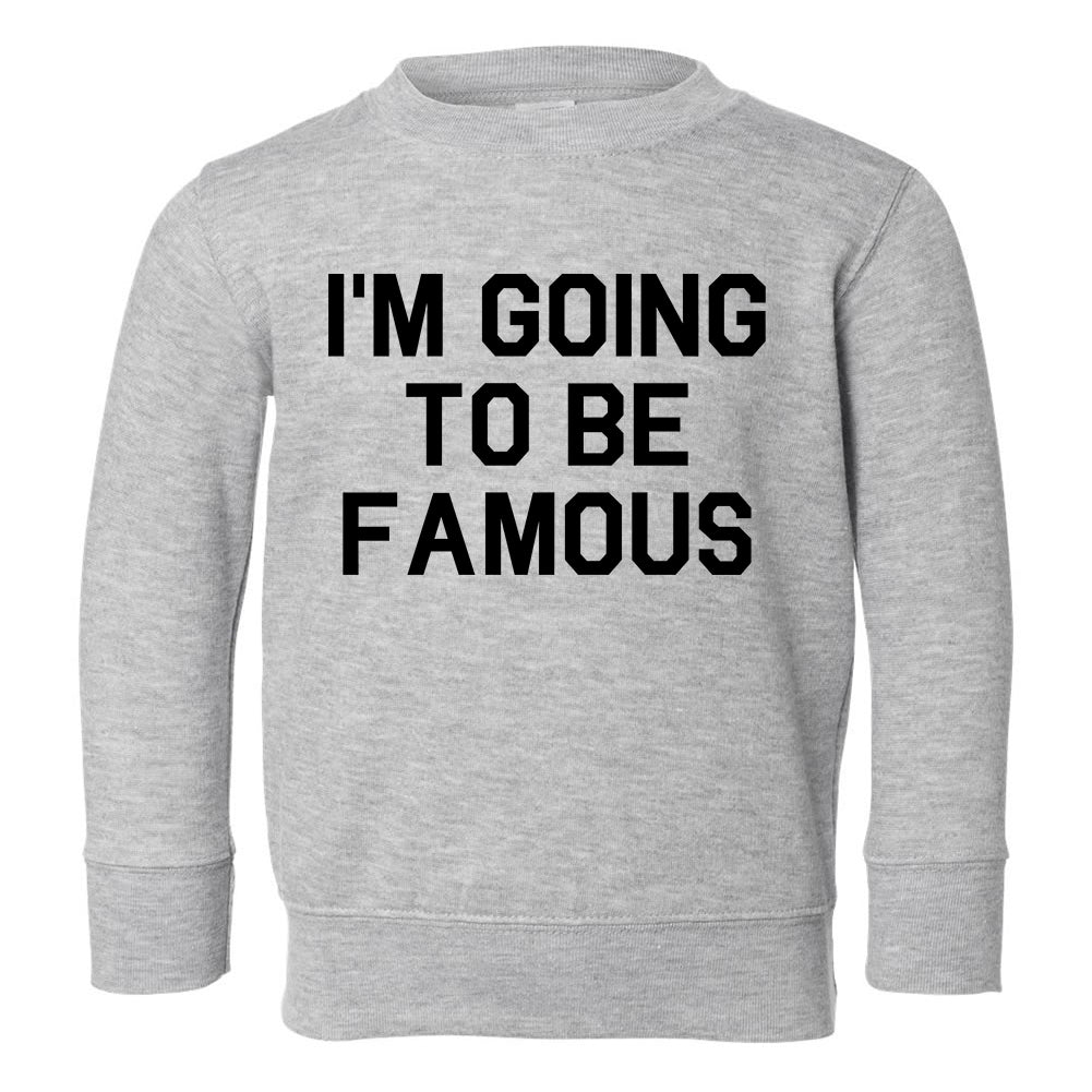 Im Going To Be Famous Toddler Boys Crewneck Sweatshirt Grey
