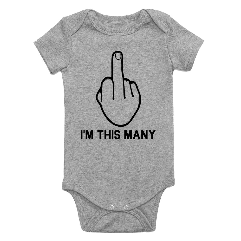Im This Many Funny Infant Baby Boys Bodysuit Grey