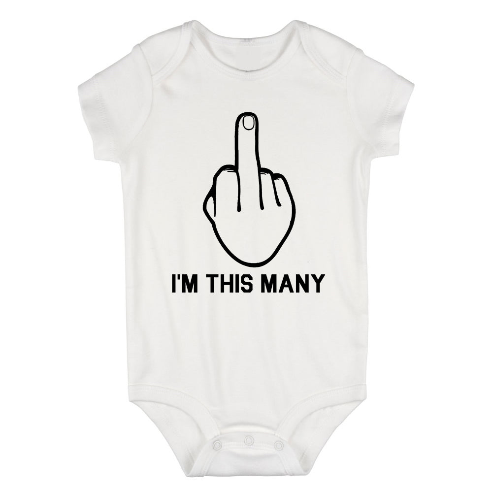 Im This Many Funny Infant Baby Boys Bodysuit White