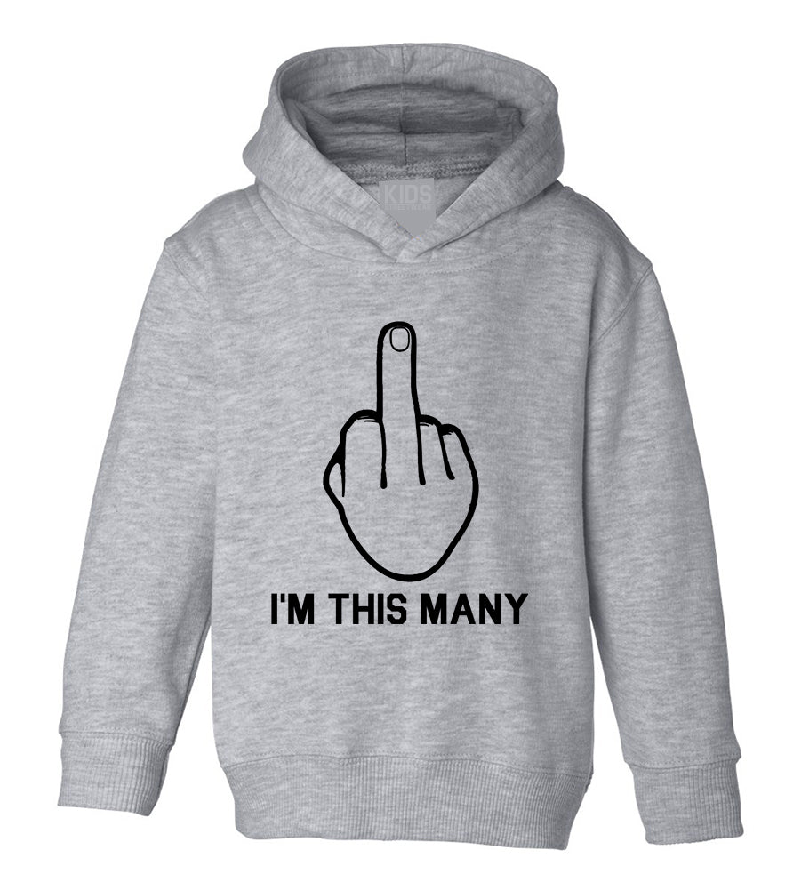 Im This Many Funny Toddler Boys Pullover Hoodie Grey