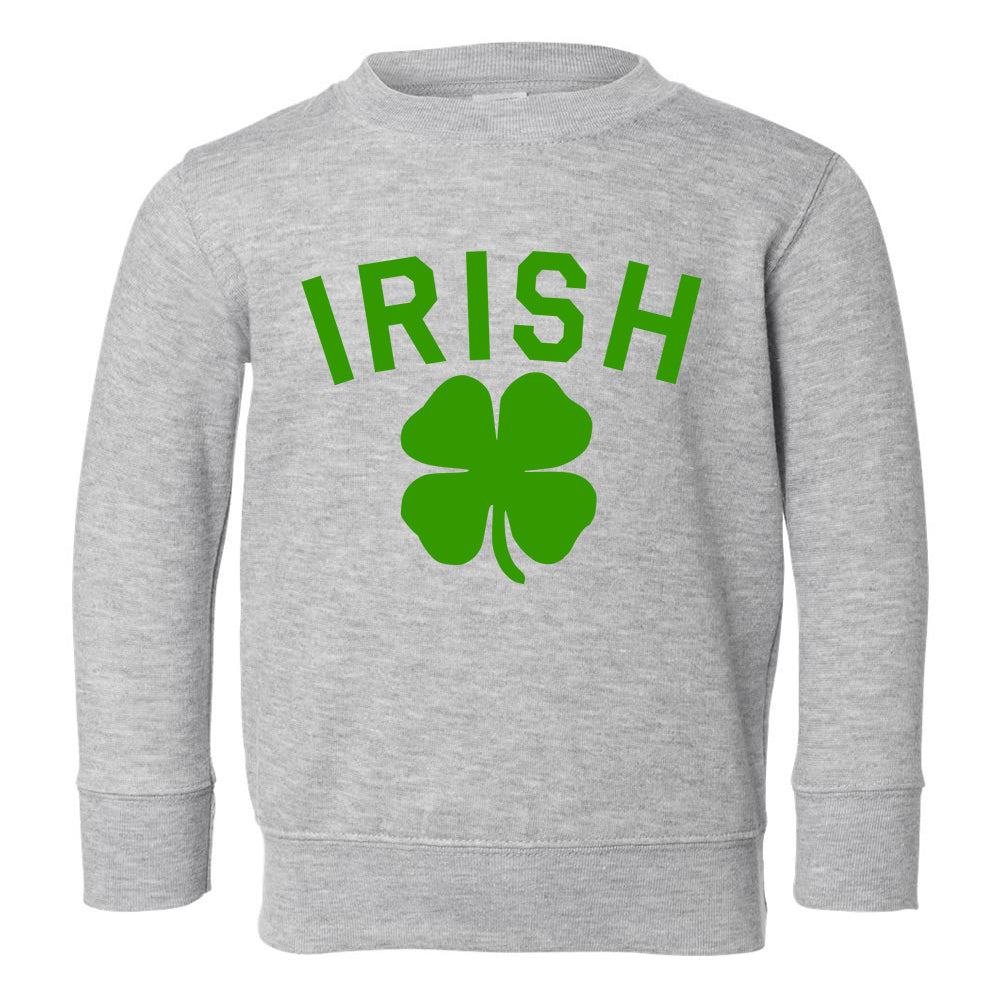 Irish Four Leaf Clover St Patricks Day Toddler Boys Crewneck Sweatshirt Grey