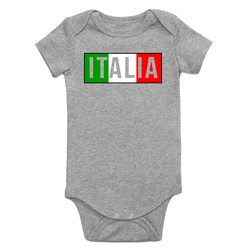 Italia Italy Flag Colors Infant Baby Boys Bodysuit Grey