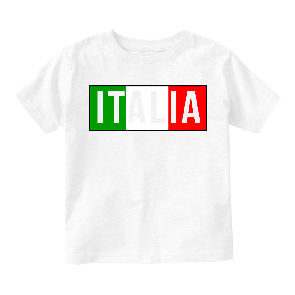 Italia Italy Flag Colors Infant Baby Boys Short Sleeve T-Shirt White