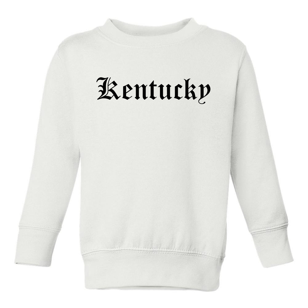 Kentucky State Old English Toddler Boys Crewneck Sweatshirt White