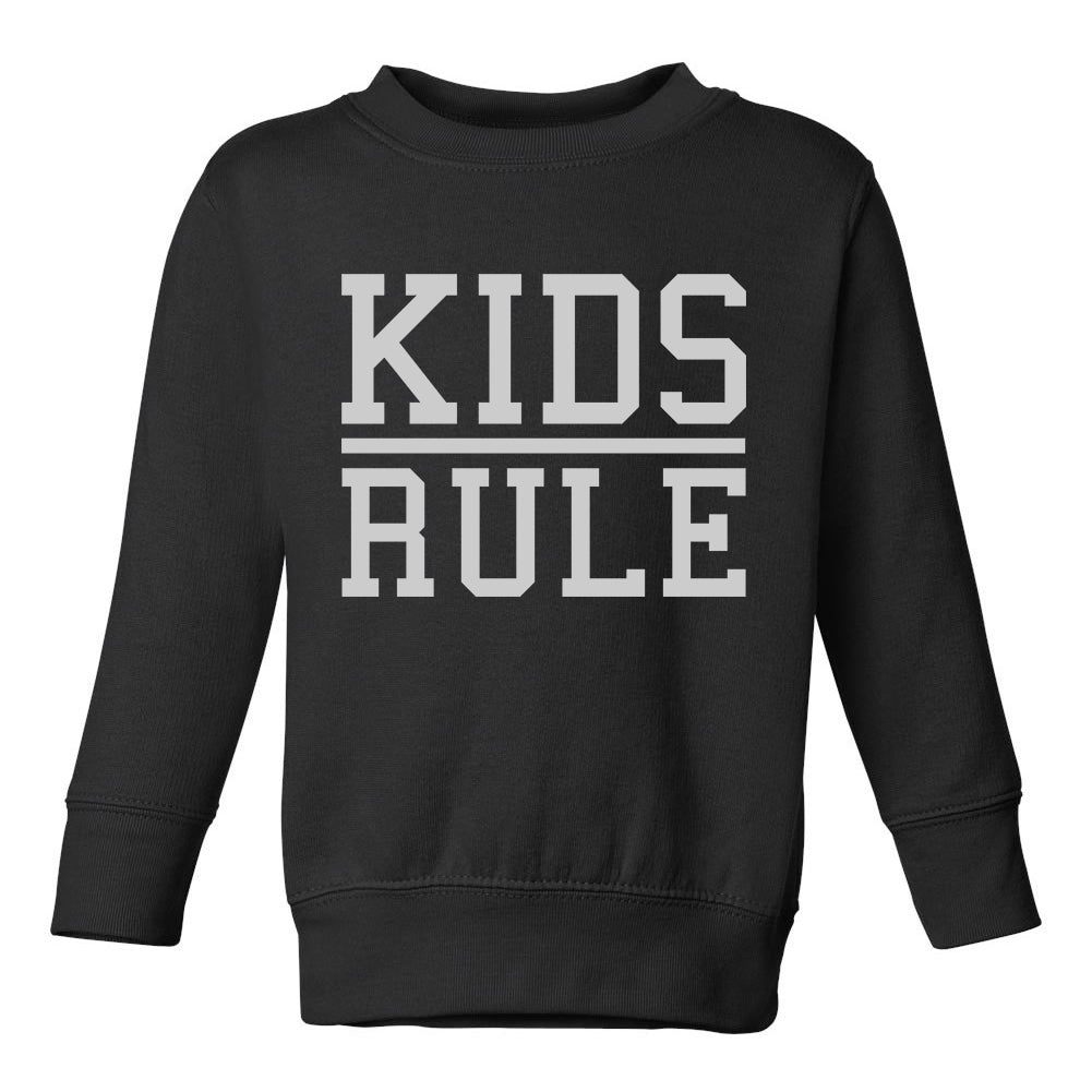 Kids Rule Toddler Boys Crewneck Sweatshirt Black