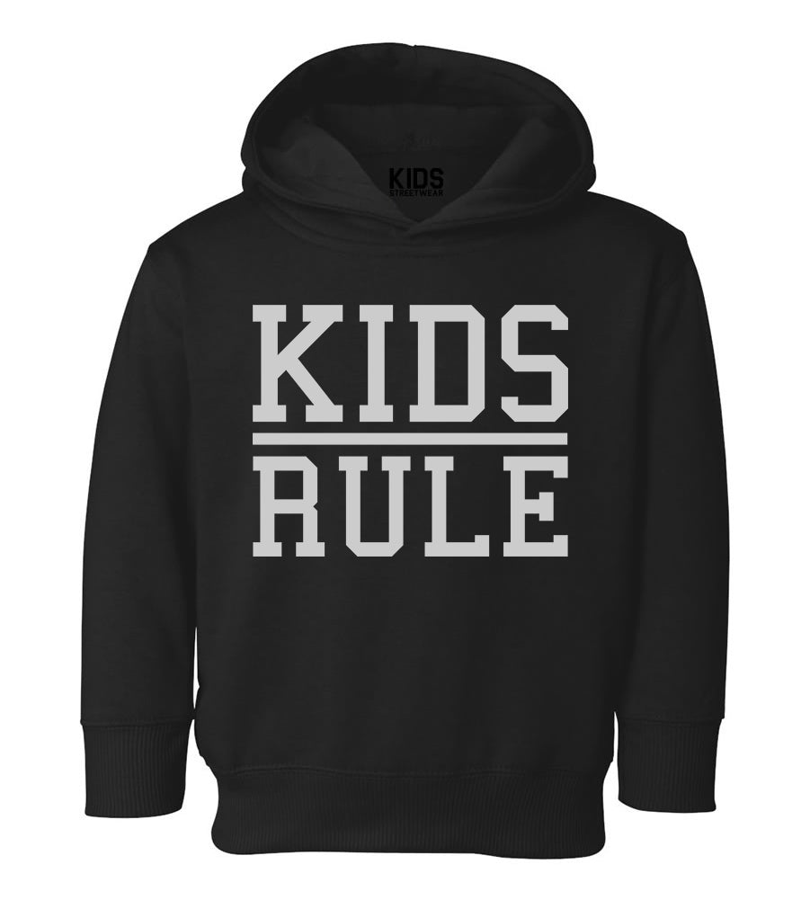 Kids Rule Toddler Boys Pullover Hoodie Black